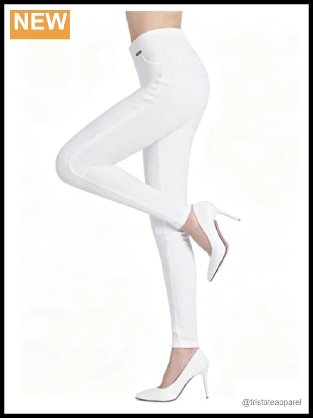 Slim Fit High Waist Pull On Dress Pants with Pockets for Work